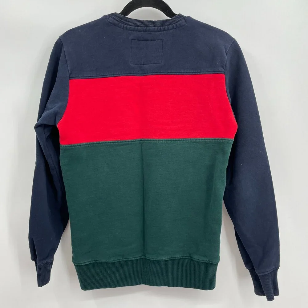 SUPERDRY Embroidered Color Block Crewneck Sweater Size S